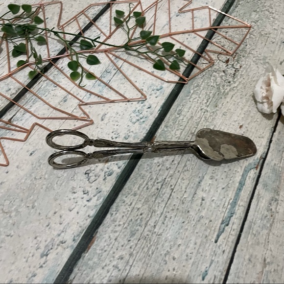 Vintage silver plated pie cake serving knife food tongs pastry entertain utensil - Picture 3 of 8